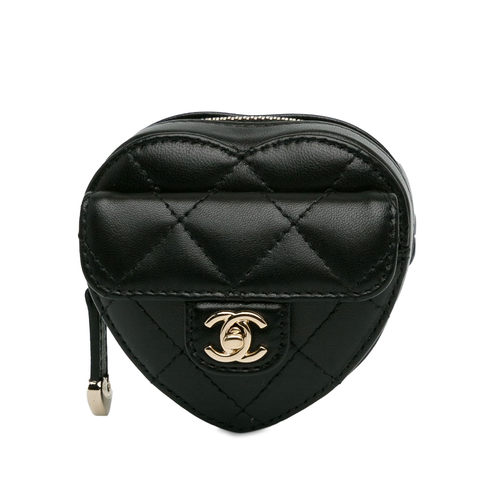 Chanel Black Lambskin Heart Coin Purse (1 of 12)