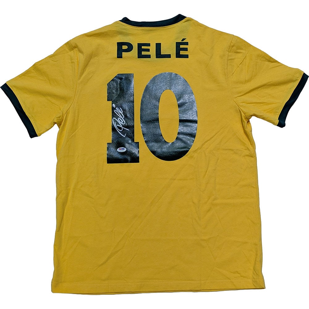 Pele (deceased) Autographed Brazil Retro Replica Home Jersey (1 of 1)