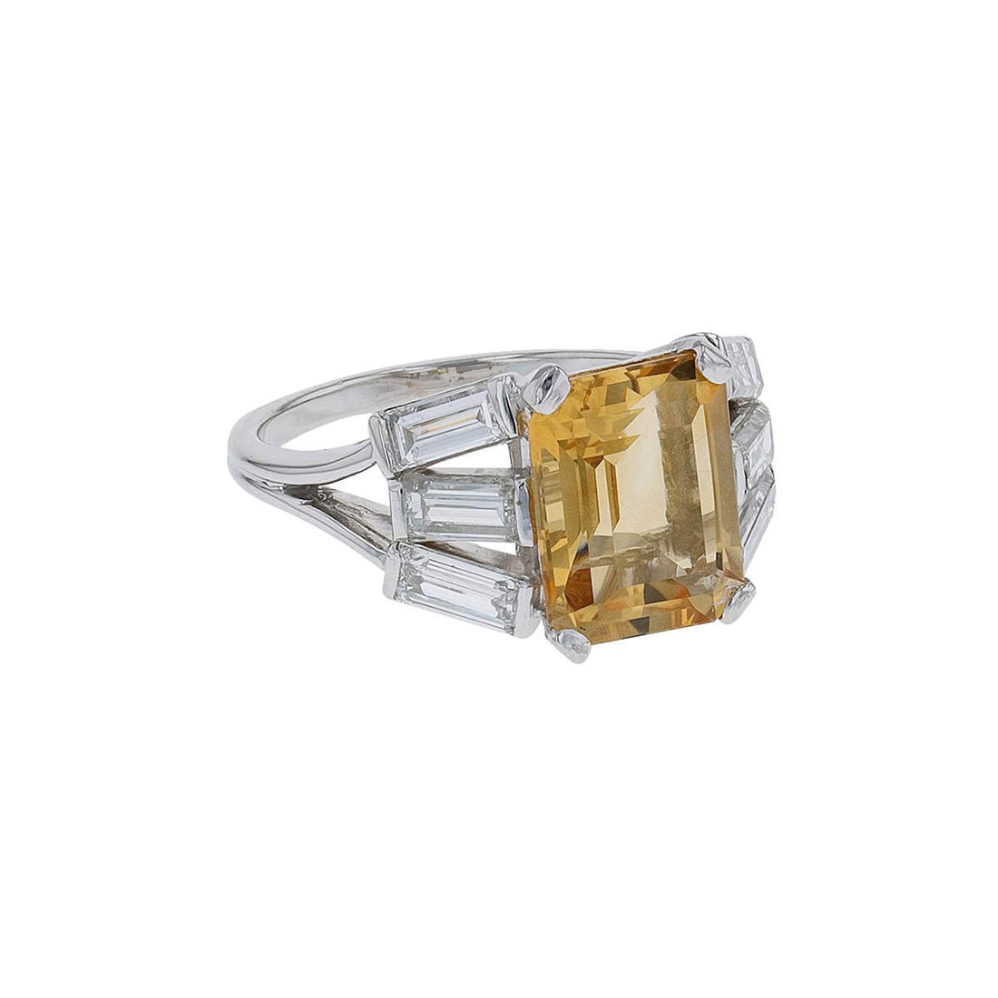 Citrine and Diamond Gold-Platinum Ring (1 of 3)