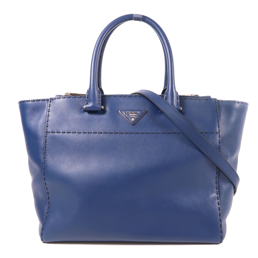 Prada Blue Cowhide Leather Shoulder Bag (1 of 12)