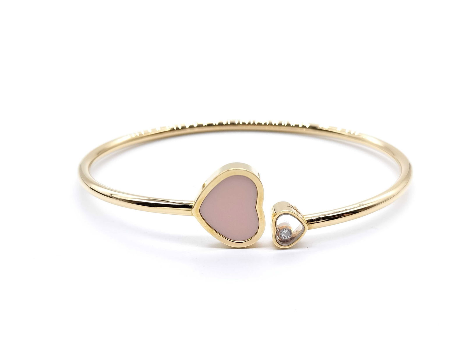 Chopard Happy Heart Pink Opal Diamond 18K Rose Gold Bracelet (1 of 5)