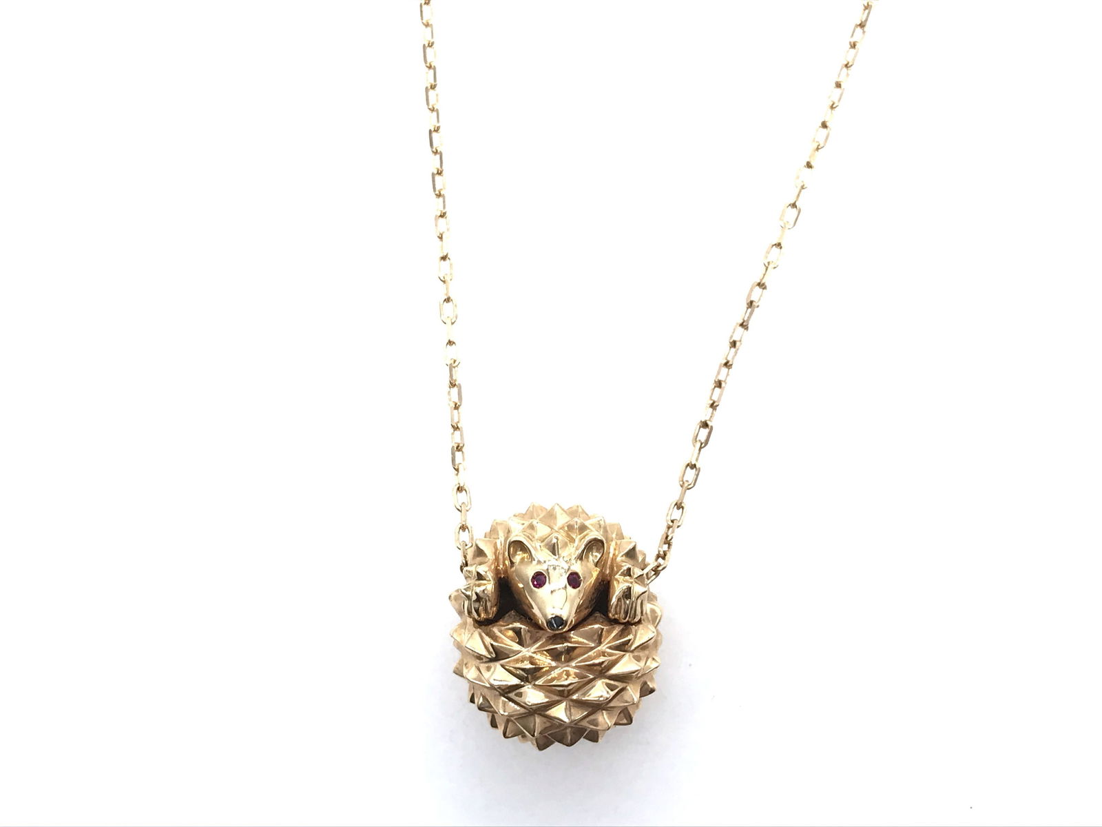 Boucheron Ellison Hedgehog Ruby 18K Yellow Gold Necklace (1 of 4)
