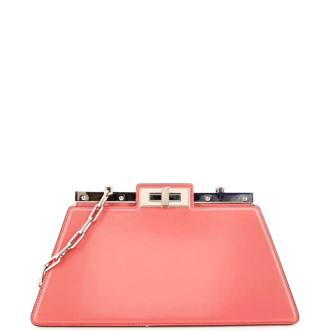 Fendi Peekaboo Cut Bag in Pink Leather: Title: Fendi Peekaboo Cut Bag Medium: Pink Leather Origin/Year: Fendi Dimensions: Height: 6.5 inches Width: 13 inches Depth: 4.5 inches Condition: Very good. Scuffs and inden