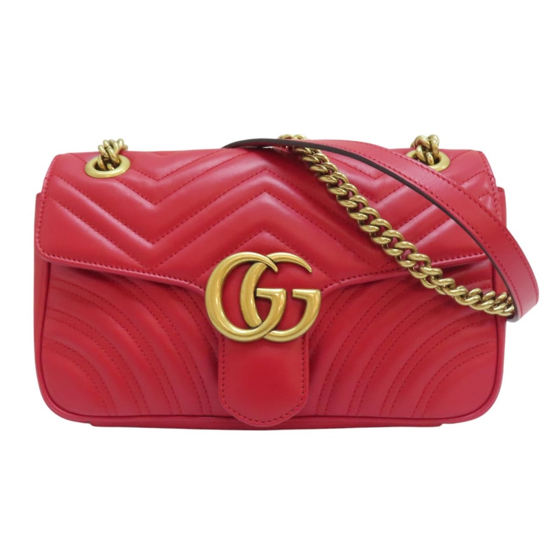 Gucci GG Marmont Red Leather Shoulder Bag (1 of 12)