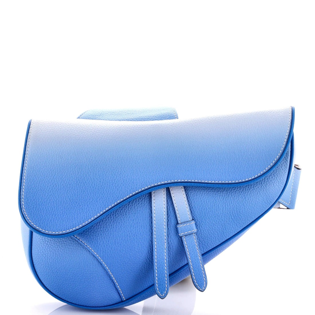 Christian Dior Leather Saddle Crossbody Bag: Title/Medium: Christian Dior Saddle Crossbody Bag, Leather Origin/Year: Contemporary Dimensions: Height 10", Width 12", Depth 2" Condition: Good - Features creasing on exterior and strap, small marks