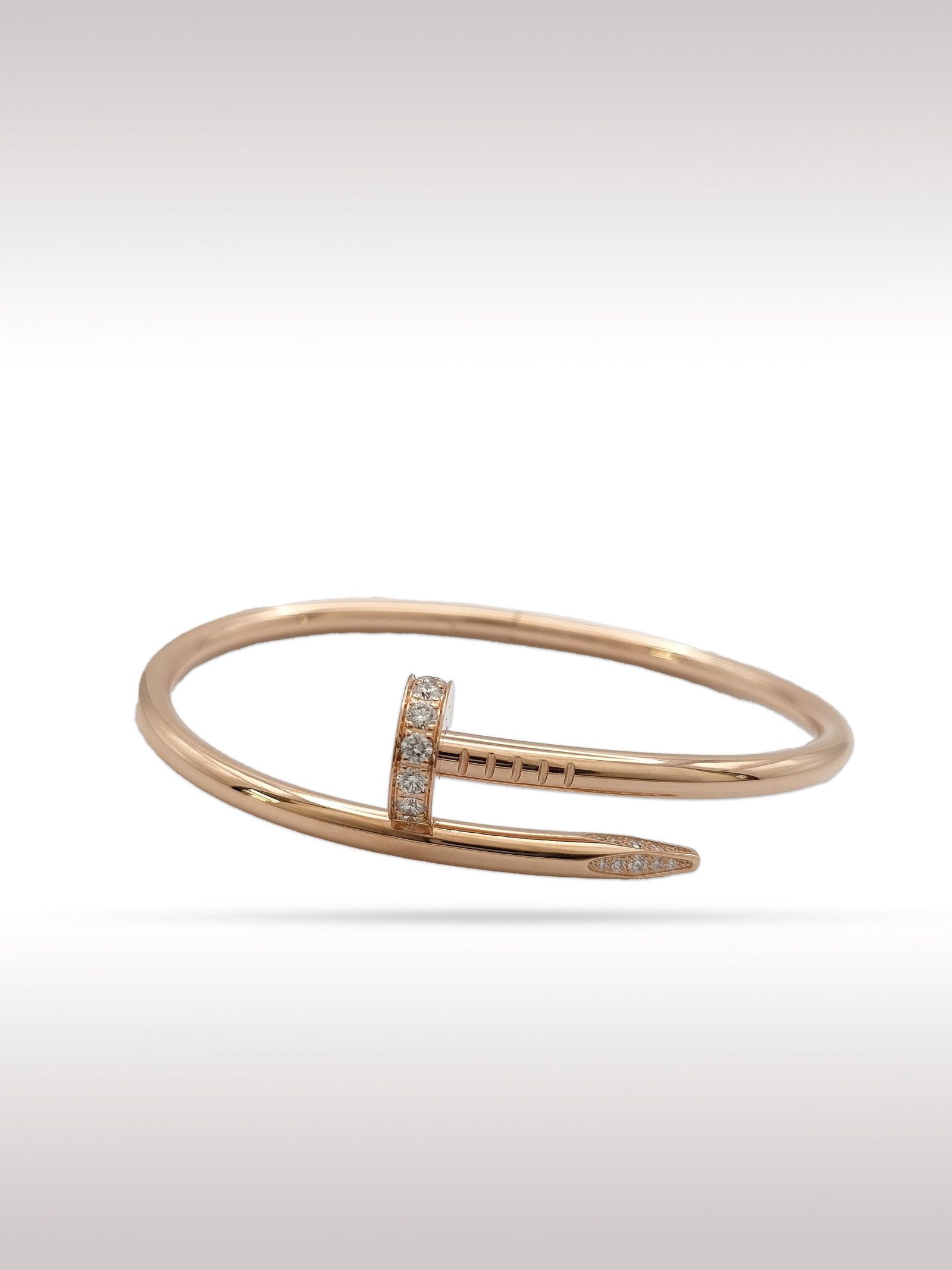 Cartier Juste Un Clou Diamond Pave 18K Rose Gold Bracelet Bangle Size 17 (1 of 5)