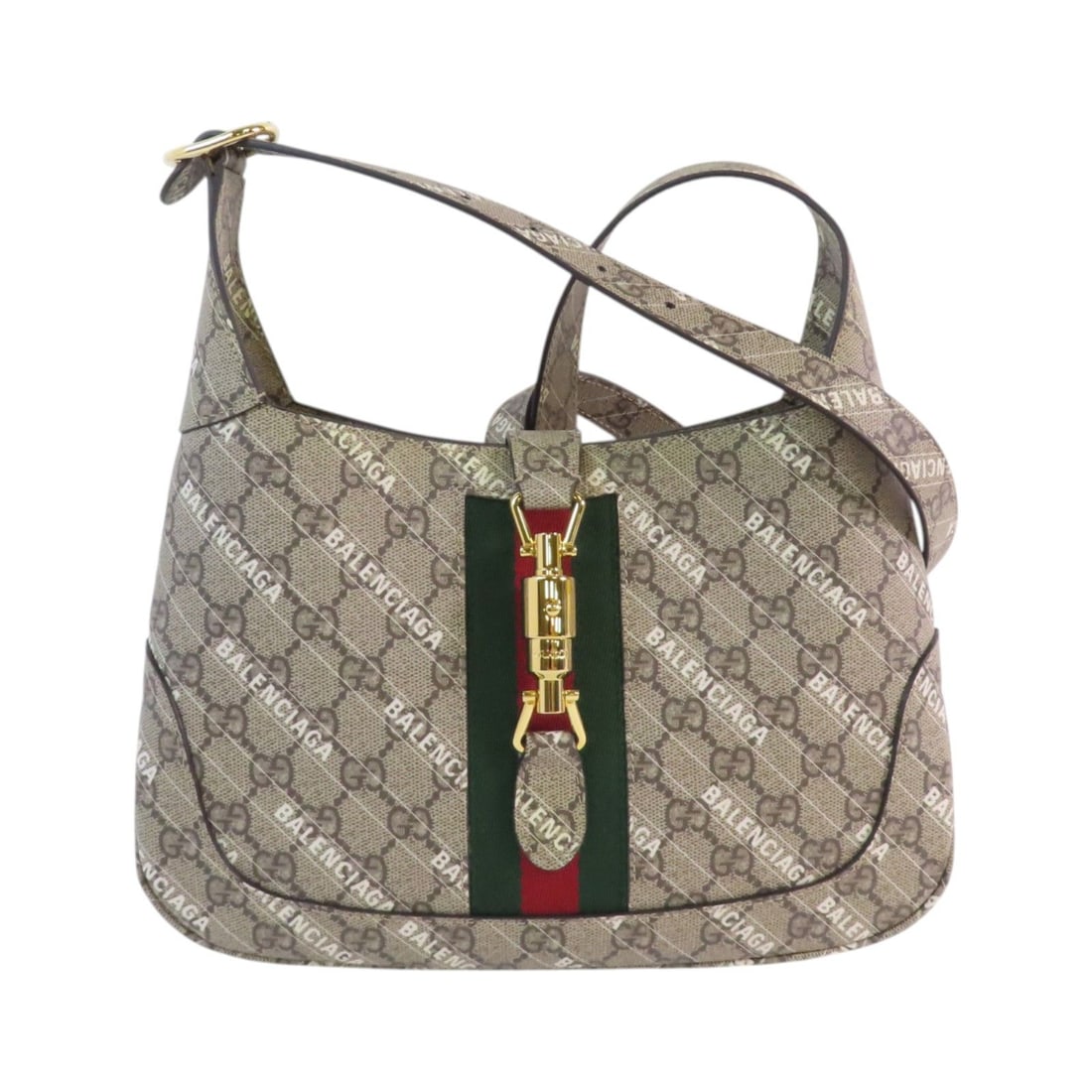 Gucci x Balenciaga Jackie 1961 Brown Bag: Title/Medium: Gucci x Balenciaga Jackie 1961 Brown Bag Origin/Year: Gucci, 1961 Dimensions: W: 28cm x H: 18cm x D: 4.5cm (11.0 x 7.1 x 1.8 inches) | Handle: 37cm (14.6 inches), Adjustable up to 115cm 