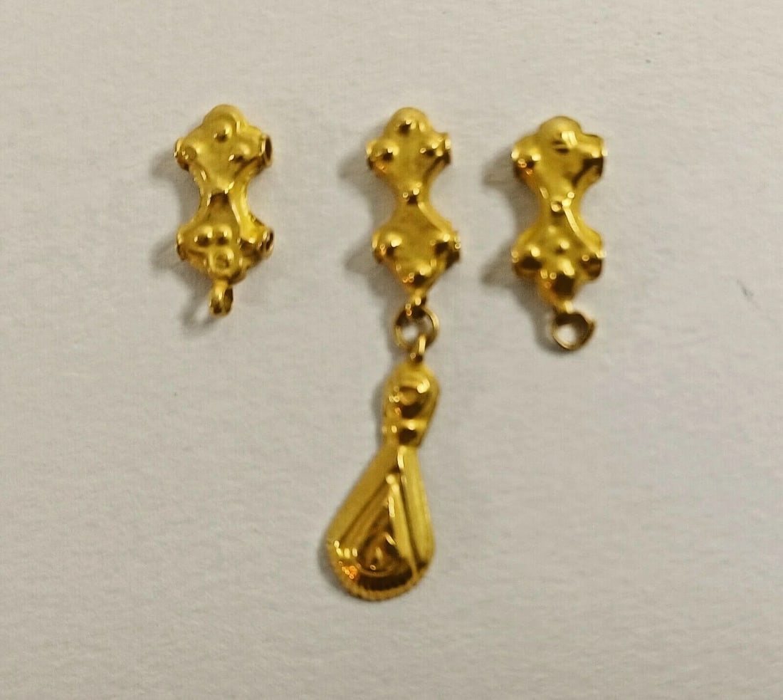 Gold Phoenician Pendant & Spacer Set, 1st Mil BC (1 of 3)