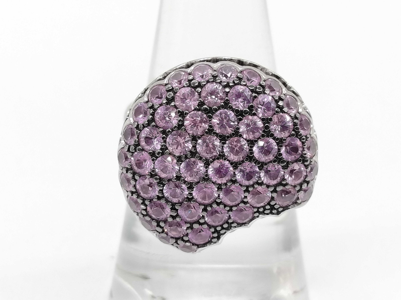 Boucheron Tentation Macaron Pink Sapphire Ruby 18K White Gold Ring (1 of 6)