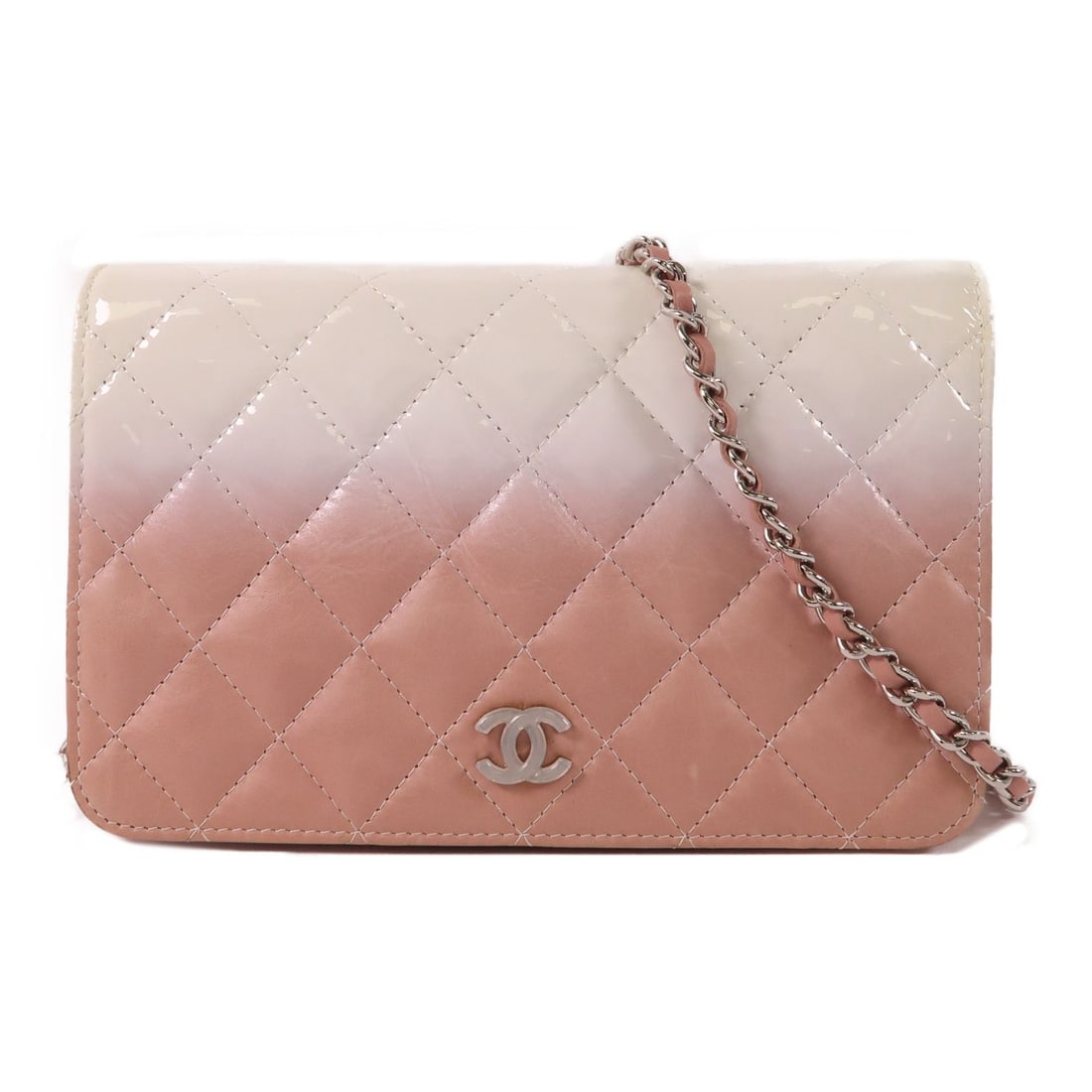Chanel White Pink Leather WOC Wallet On Chain (1 of 12)