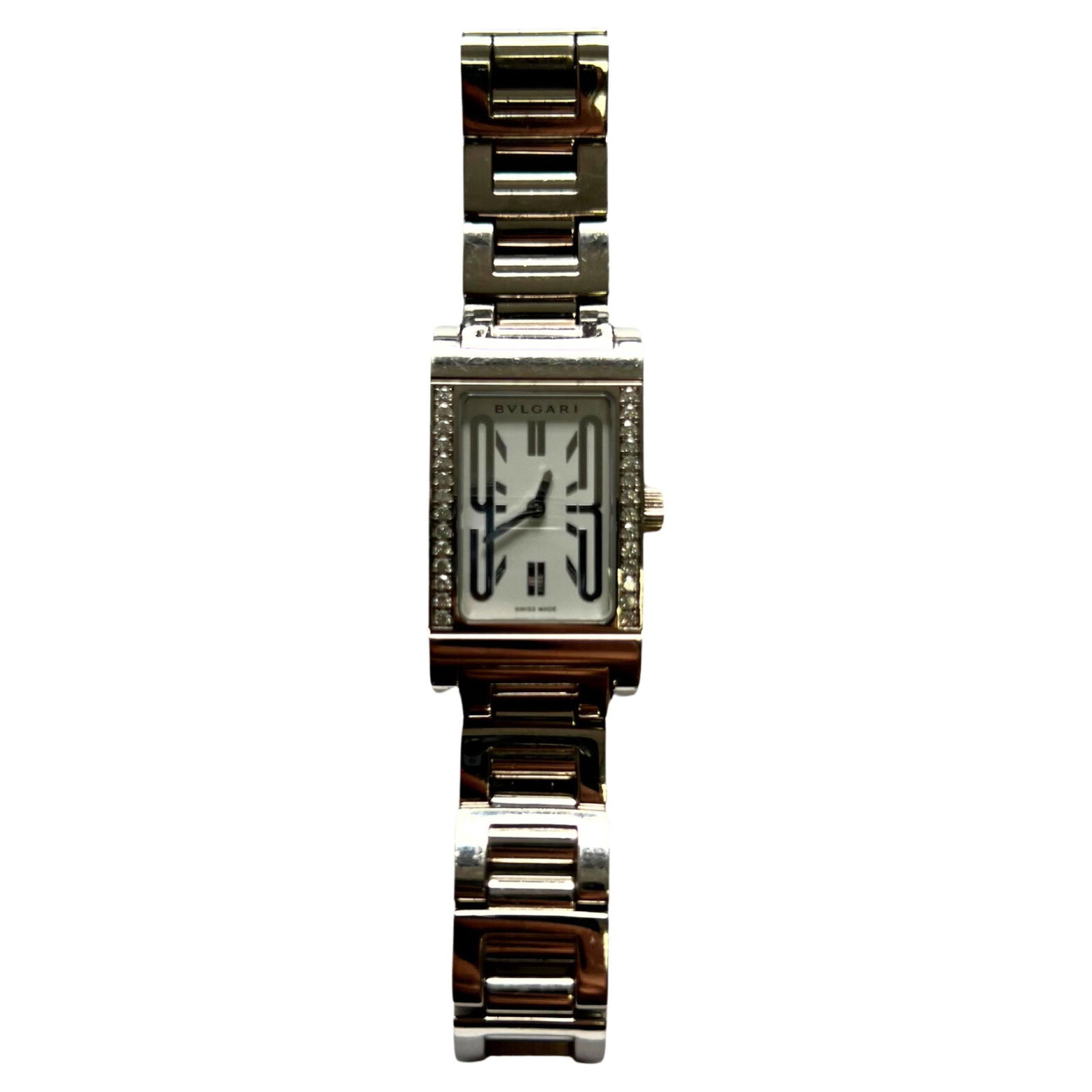 Bvlgari Assioma Diamond Dial Gold Watch: Title/Medium: Bvlgari Assioma Diamond Dial Watch Origin/Year: Italy, Contemporary Dimensions: 7 inches length, 113 grams Condition: Pre-Owned, Great Condition Provenance: Authentic Bvlgari Hallmarks <