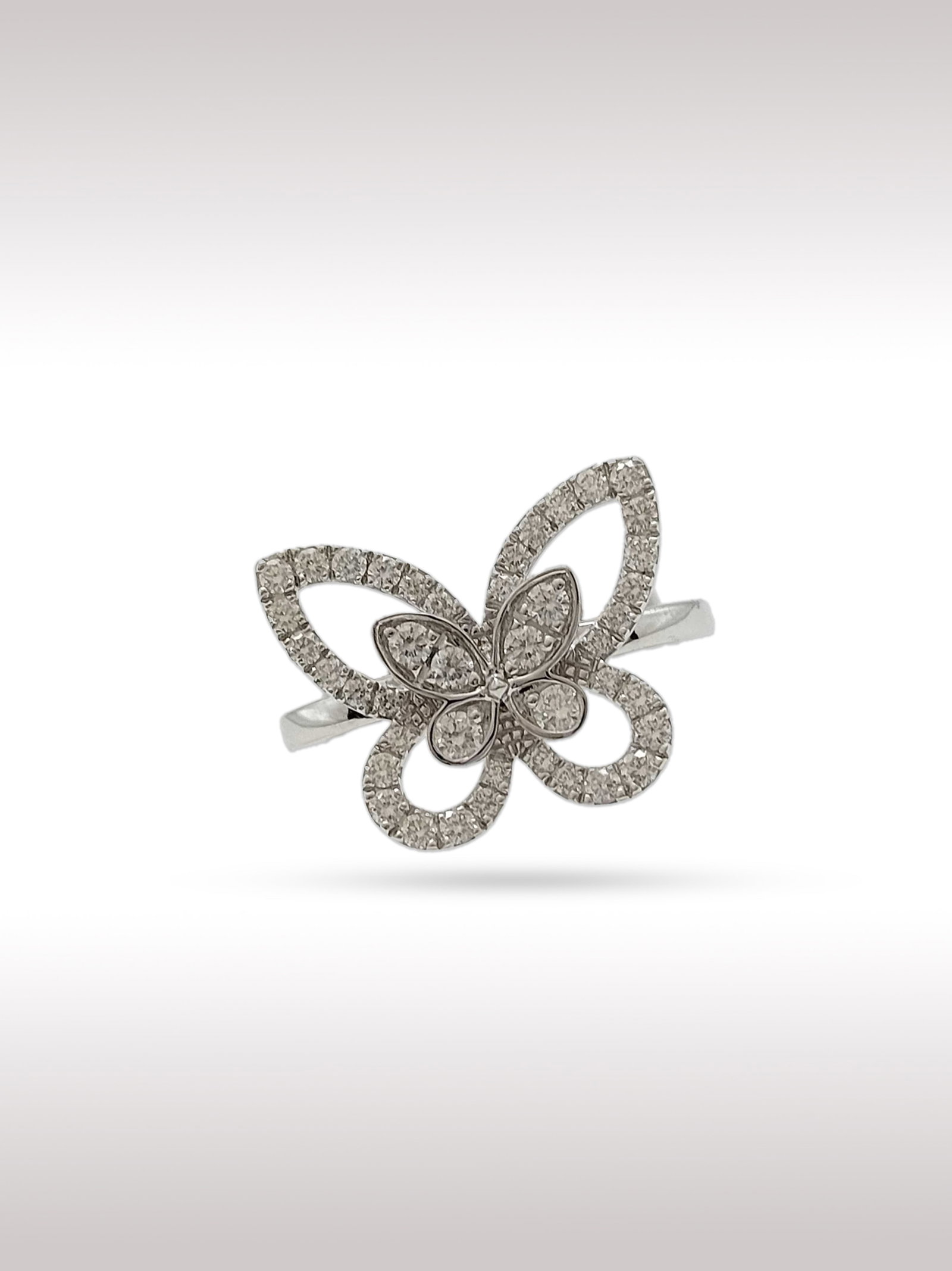 Graff Butterfly Silhouette Diamond 18K White Gold Ring (1 of 5)