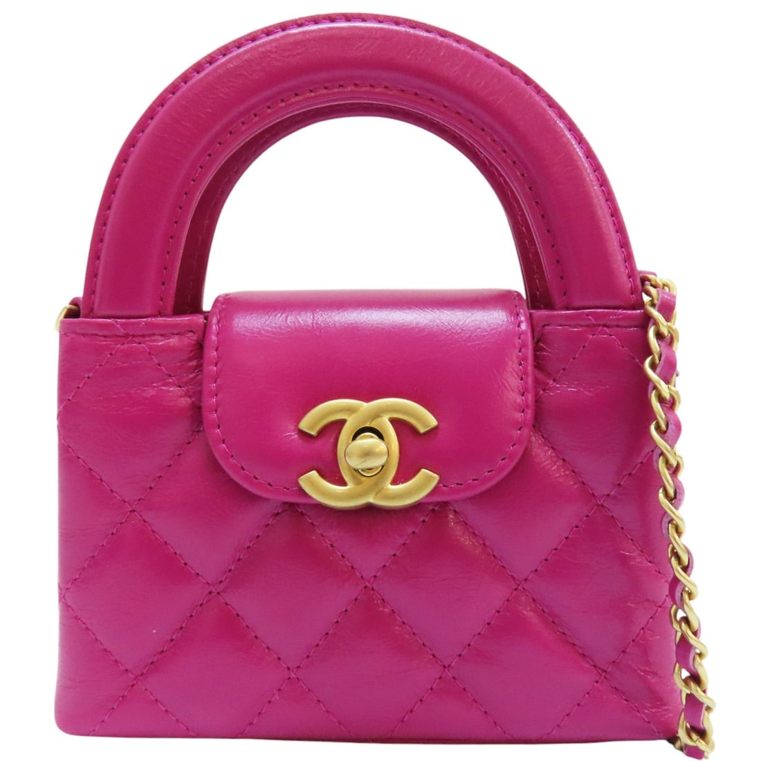 Chanel Pink Matelasse Handbag with Gold Metal (1 of 12)