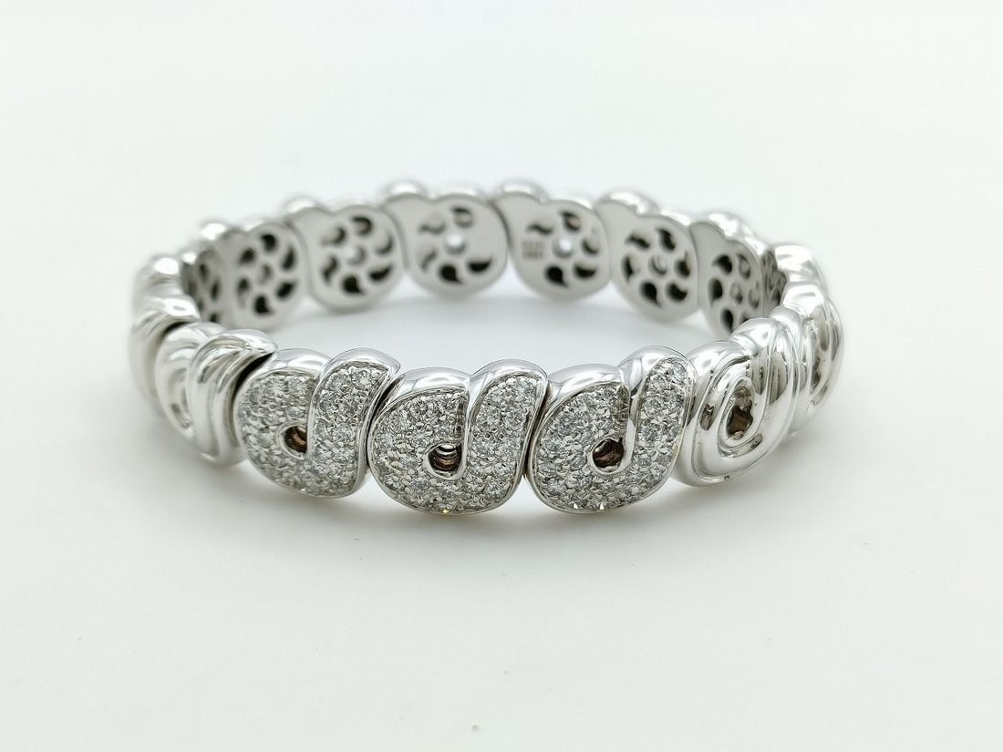 Boucheron Diamond 18K White Gold Vintage Estate Bracelet Bangle (1 of 6)