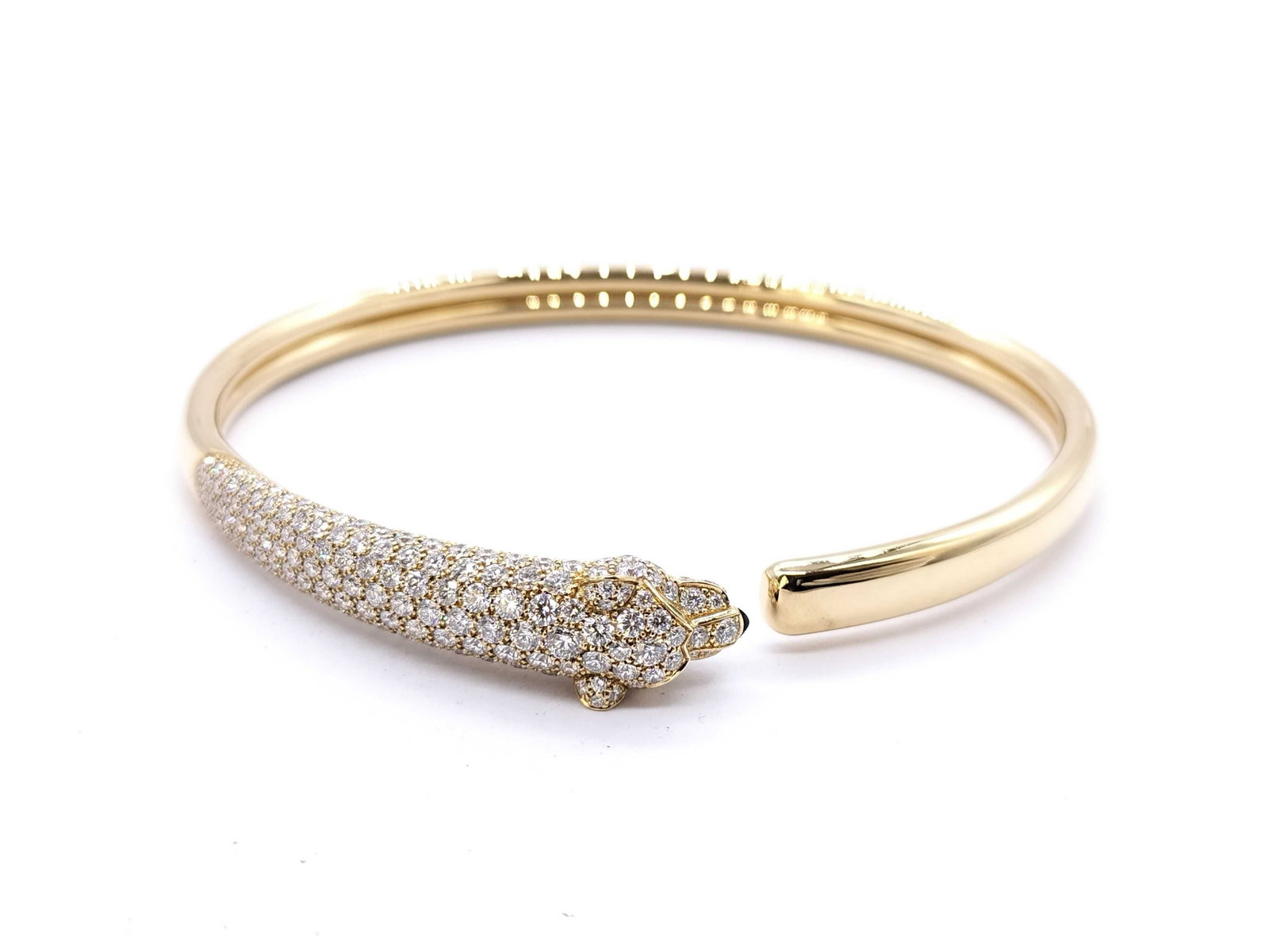 Cartier Panthere Pave Diamond 18K Yellow Gold Bangle Bracelet (1 of 4)