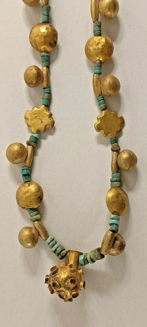 Ancient Gold & Faience Necklace I mil. BC (1 of 9)