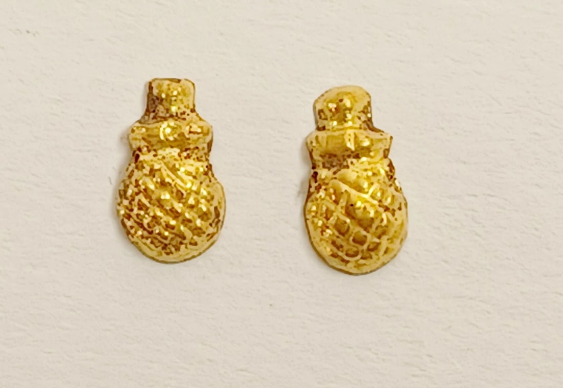 Ancient Gold Acorn Pendants - Greek I mil BC: Title/Medium: Ancient Gold Acorn Pendants Origin/Year: Greek, Phoenician or Near Eastern, 1st Millennium BC Dimensions: 11mm each Condition: Excellent, with minor wear consistent with age Provenance: