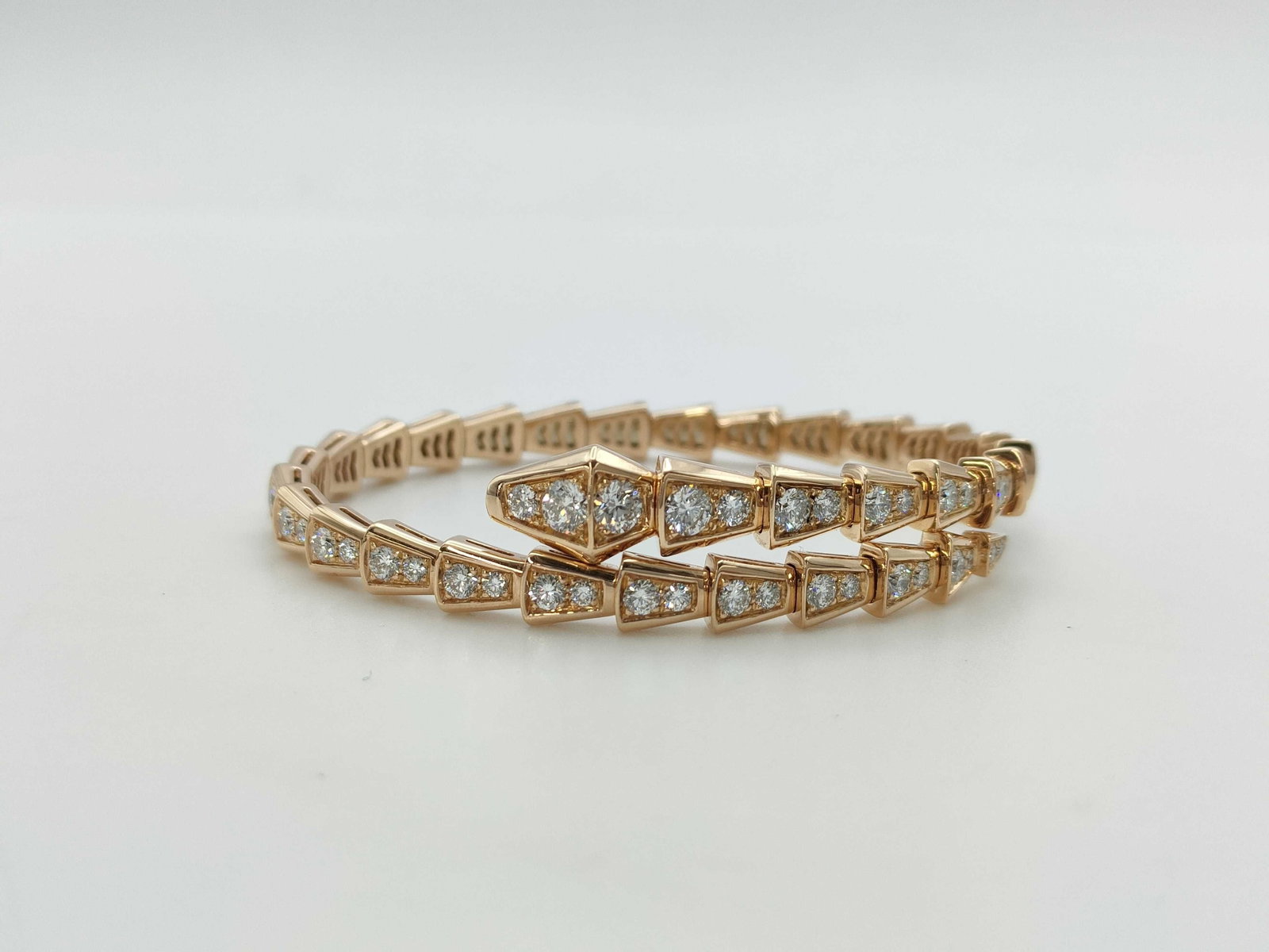 Bvlgari Serpenti Diamond 18K Rose Gold Bangle Bracelet (1 of 3)