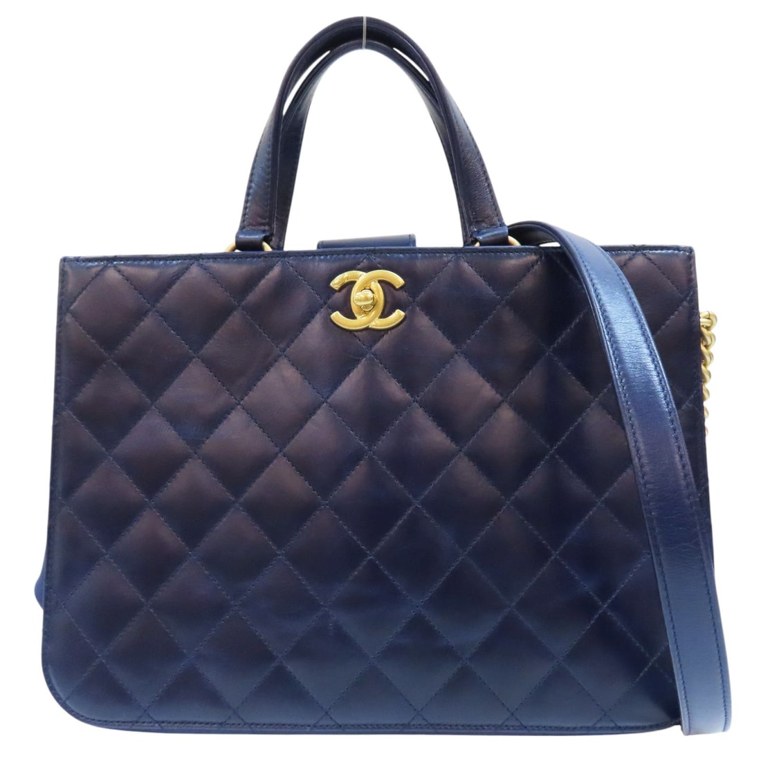 Chanel Blue Matelasse Shoulder Handbag (1 of 12)