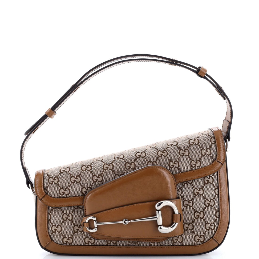 Gucci Horsebit 1955 Asymmetric Bag – Brown (1 of 6)