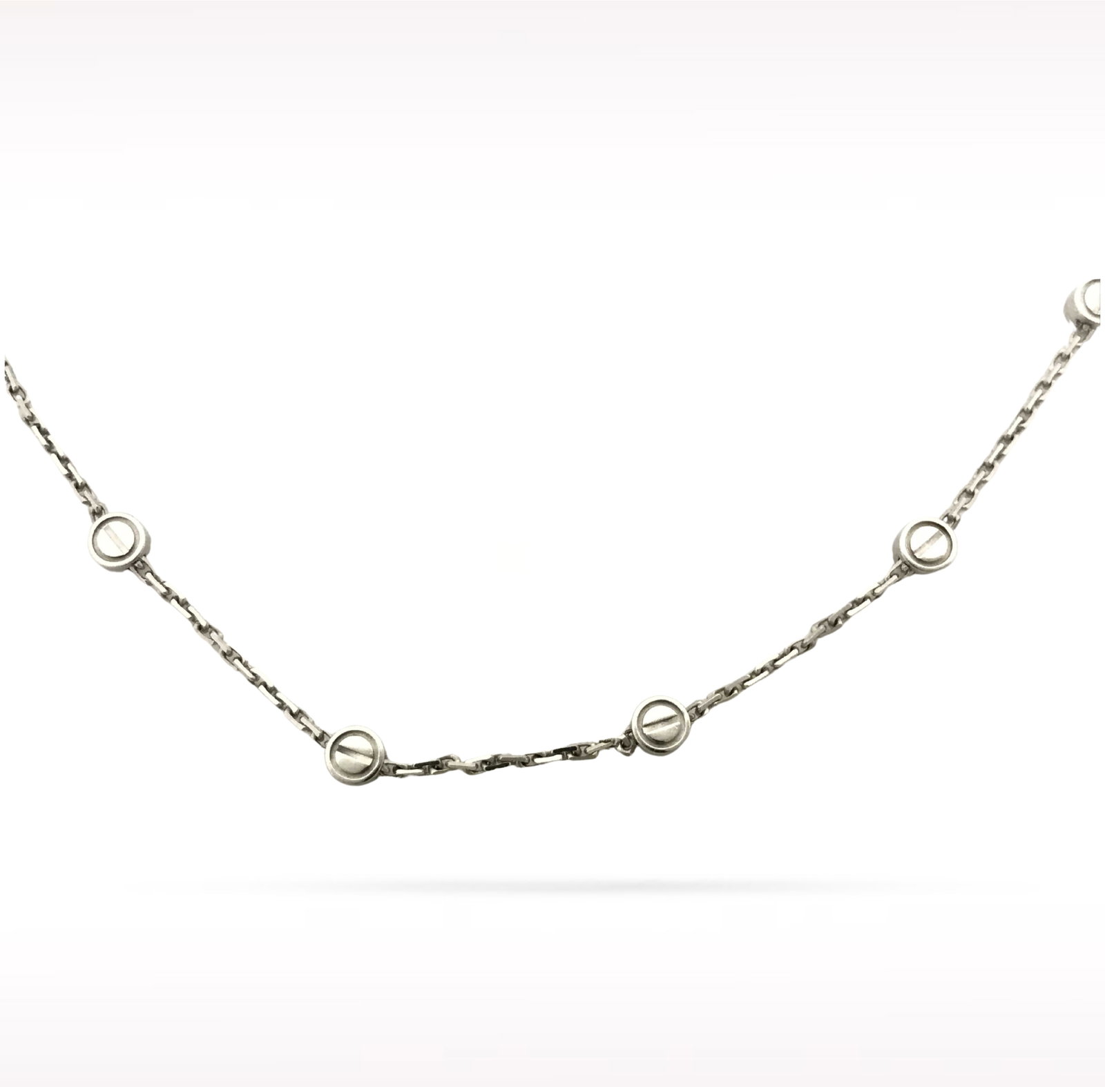 Cartier Love 8 Screw Motif 18K White Gold Station Necklace (1 of 5)