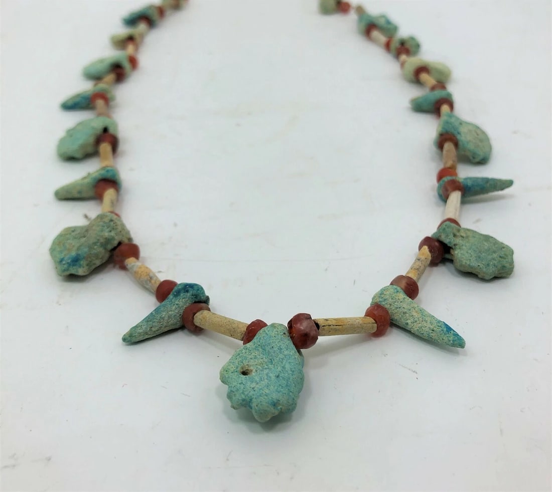 Egyptian Shell Carnelian & Faience Necklace I-II Mil BC (1 of 6)