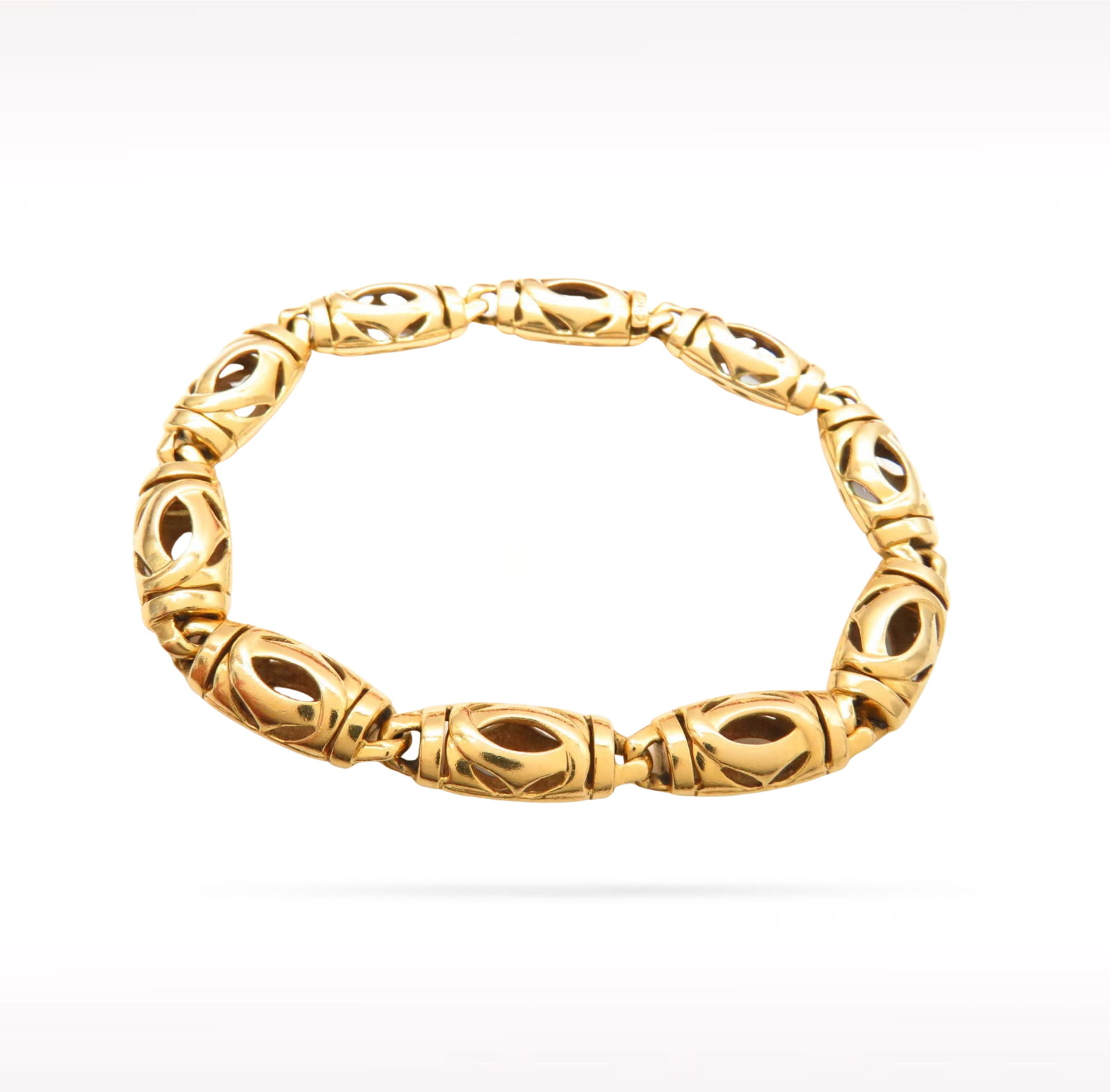 Cartier Double C Link Wide Chunky Unique Link 18K Yellow Gold Bracelet (1 of 4)