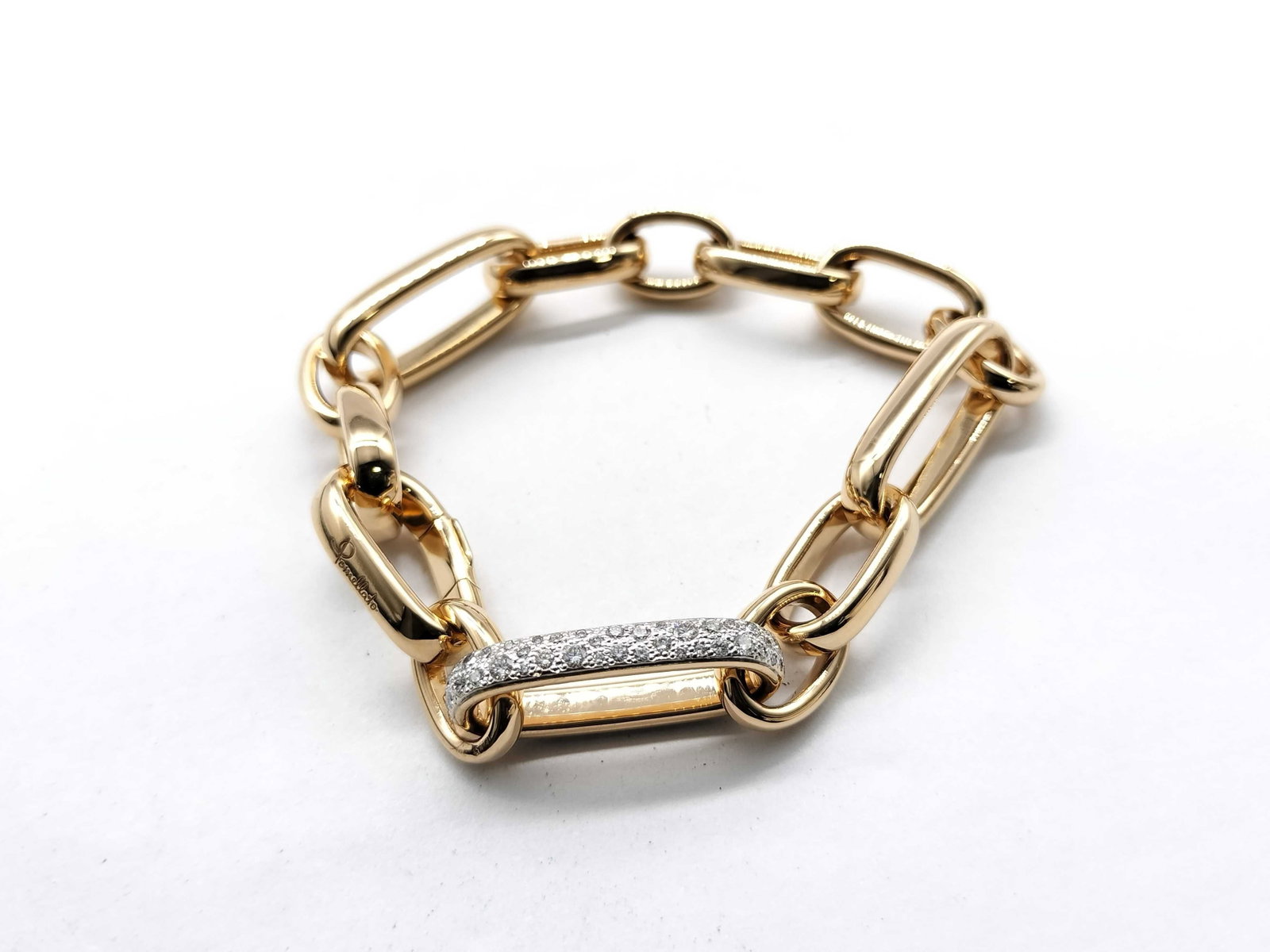 Pomellato Diamond Heavy Link 18K Rose Gold Bracelet (1 of 4)