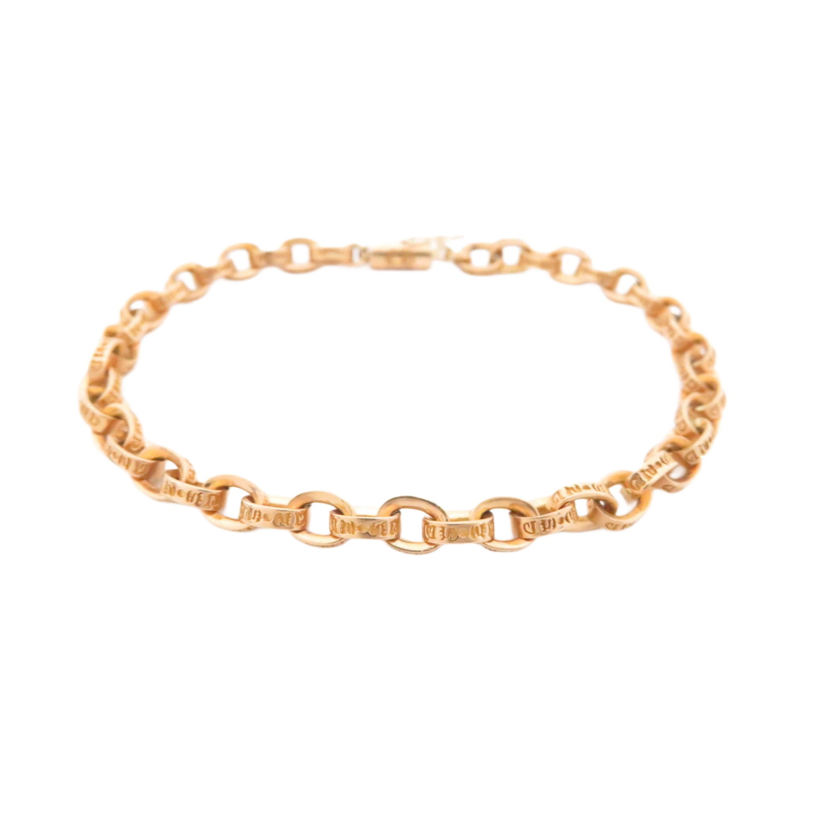 Chrome Hearts Gold Paper Scrolled Cable Link Chain Bracelet (1 of 4)