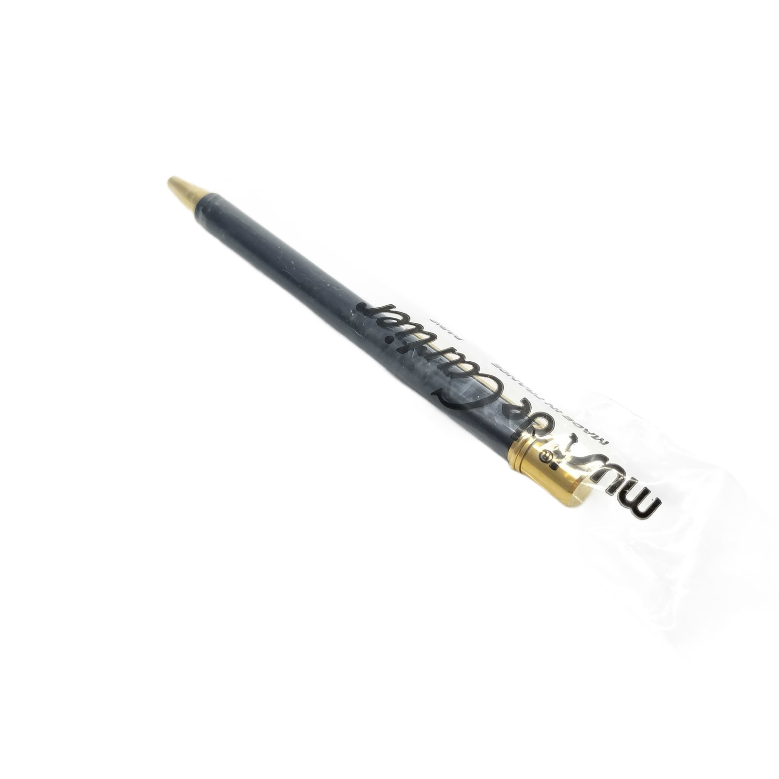 Cartier Vintage Blue and Gold Tone Metal Ballpoint Pen: Title/Medium: Cartier vintage ballpoint pen in blue-finished metal with gold-tone metal accents. Origin/Year: Cartier; vintage period. Specific origin and year are not provided. Dimensions: Not provid