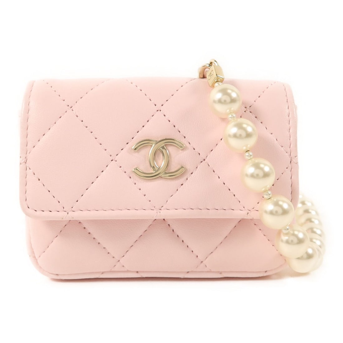 Chanel Pink Lambskin Body Bag with Crosshair: Title/Medium: Chanel Pink Lambskin Body Bag Origin/Year: Chanel, Pre-owned Dimensions: W: 10cm x H: 7cm x D: 2cm (3.9" x 2.8" x 0.8") Condition: Good pre-owned condition Provenance: Authentic with