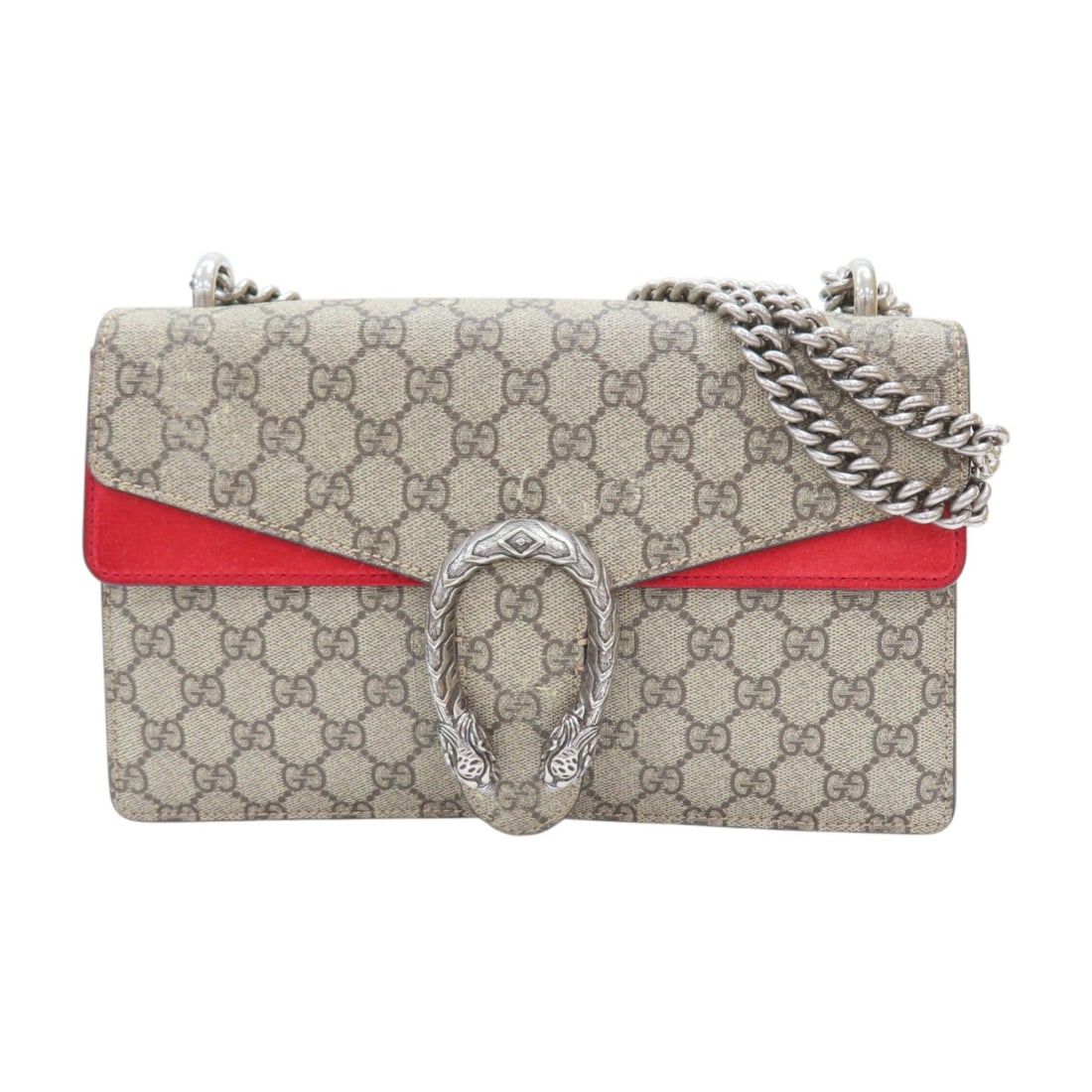 Gucci GG Supreme Dionysus Shoulder Bag: Title/Medium: Gucci Dionysus Shoulder Bag Origin/Year: Contemporary Dimensions: W: 27.5cm x H: 17cm x D: 6cm (W: 10.8in x H: 6.7in x D: 2.4in) Condition: Pre-owned, fair condition Provenance: Authenti