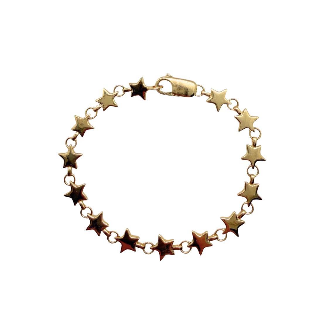 Tiffany & Co. Vintage 18K Yellow Gold Repeating Star Motif Bracelet: Title/Medium Tiffany & Co. vintage repeating star motif bracelet in 18K yellow gold, Au750. Origin/Year Tiffany & Co.; vintage period. Exact date and country of manufacture are not specified. Dimensio