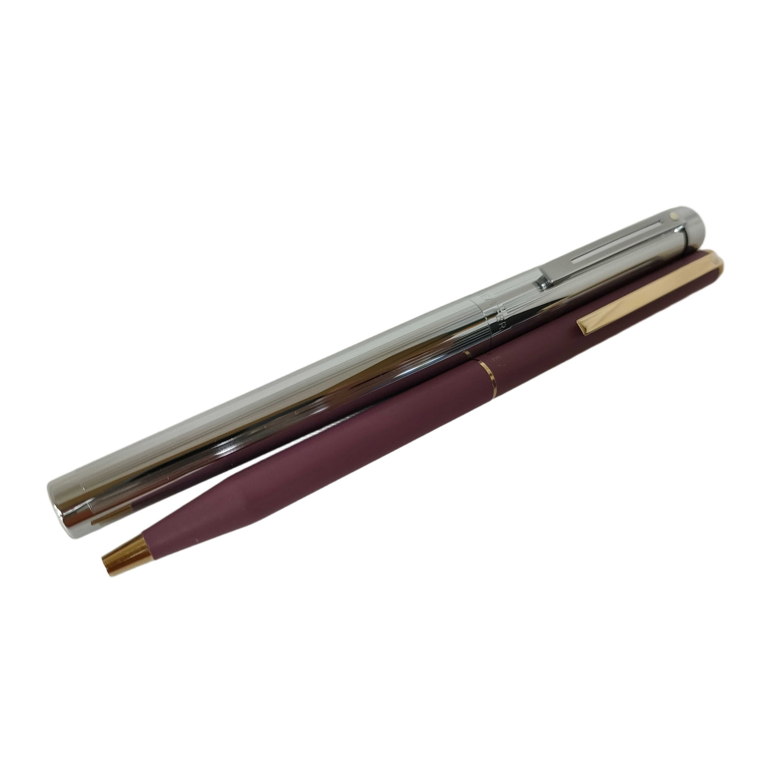 Vintage Sheaffer Purple and Black Fountain Pen and Ballpoint Pen Set (1 of 7)