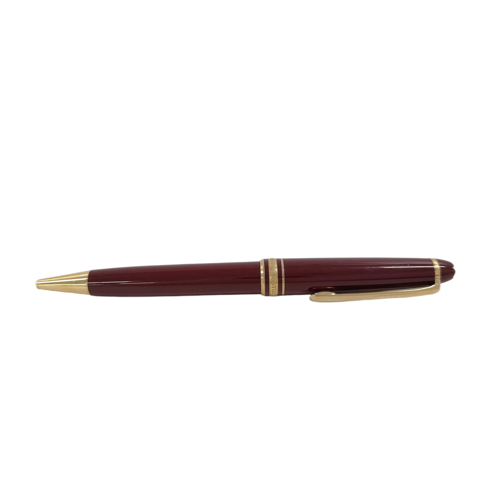 Vintage Montblanc Meisterstuck Burgundy Resin Gold Tone Ballpoint Pen (1 of 9)