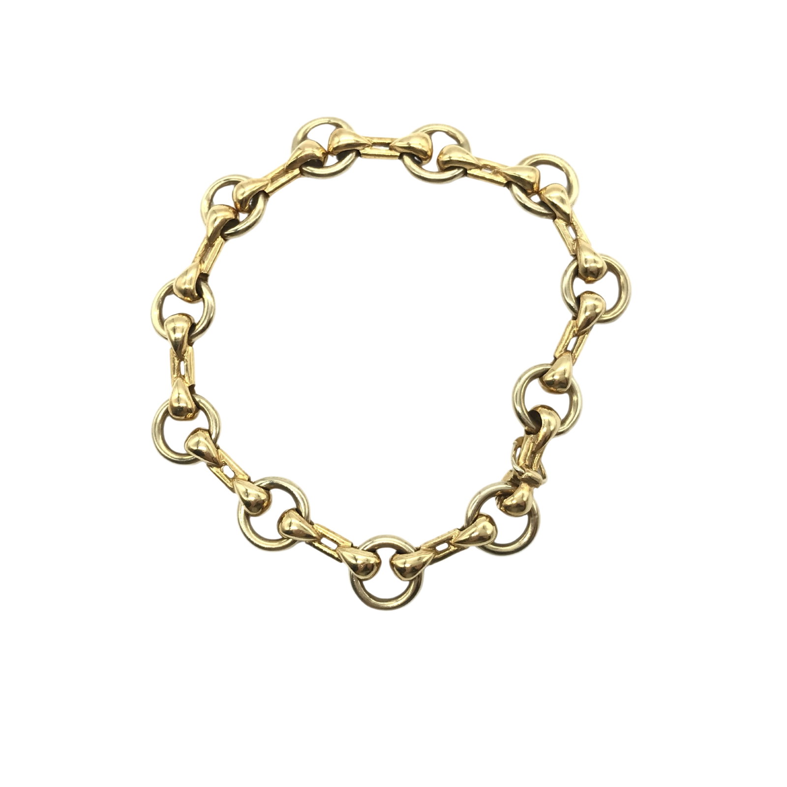 Cartier Unique Circle Link 18K Yellow Gold Chain Bracelet: Description: Cartier Unique Circle Link chain bracelet crafted in 18K yellow gold. Featuring an elegant arrangement of polished circular links, this refined bracelet combines timeless design with Cart