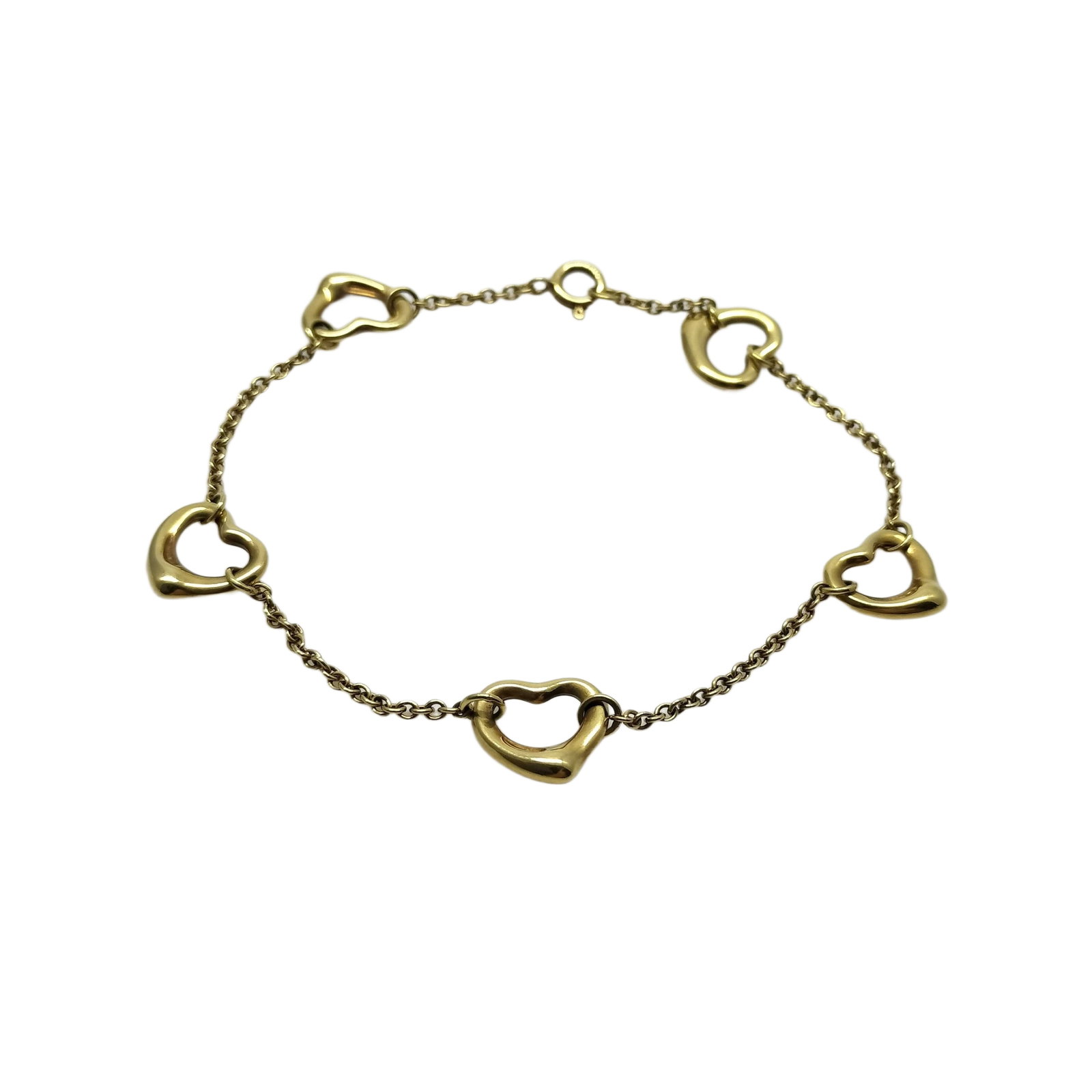 Tiffany & Co. Open Heart 5 Motif Elsa Peretti 18K Yellow Gold Bracelet (1 of 4)