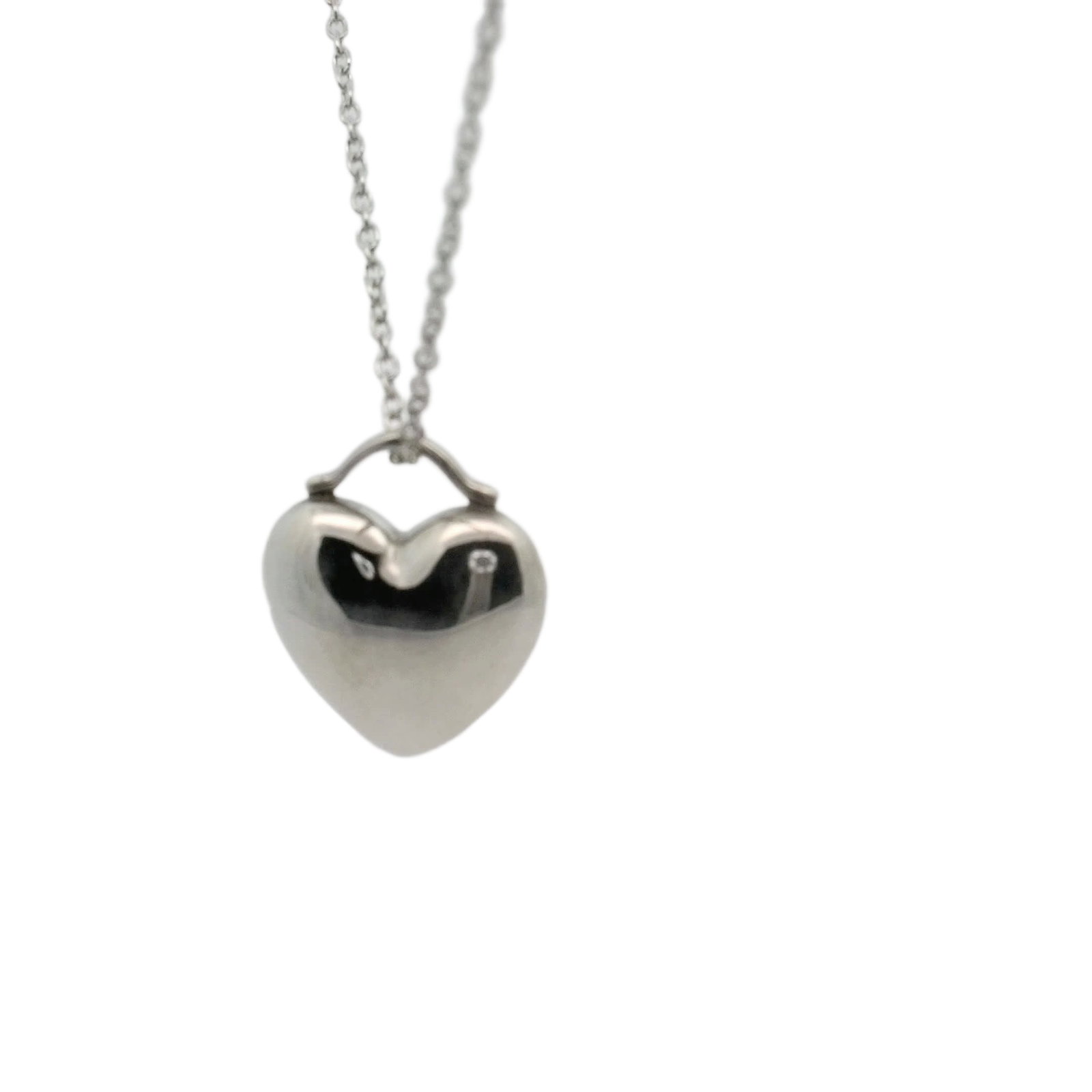Tiffany & Co. Sterling Silver 925 Heart Locket Pendant Necklace (1 of 9)