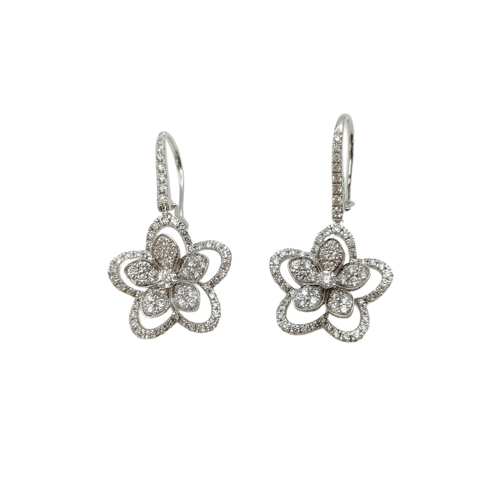 Graff Wildflower Diamond 18K White Gold Earrings (1 of 3)