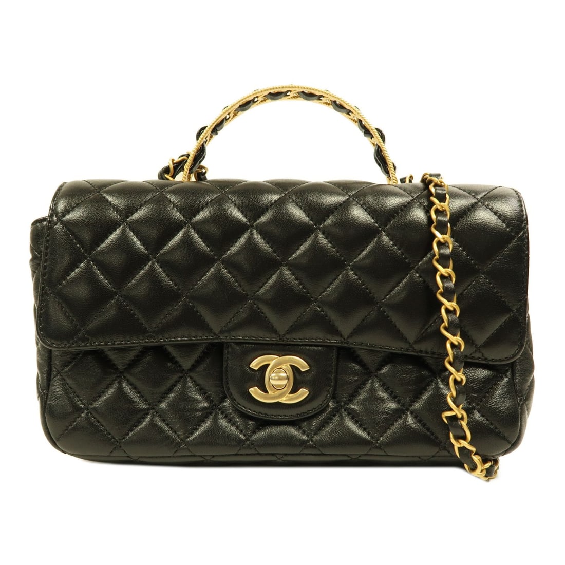 Chanel Black Sheepskin Leather Shoulder Bag (1 of 12)