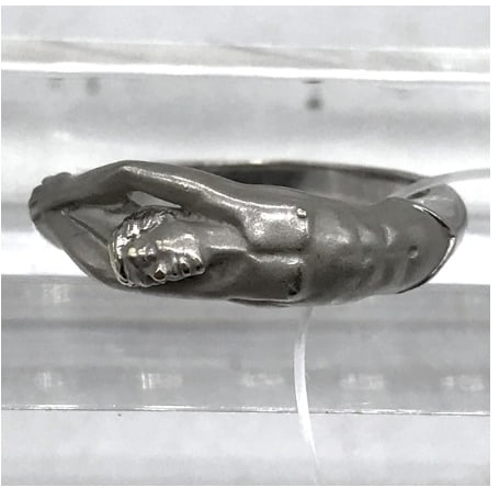 Carrera y Carrera 18K White Gold Sculptural Figural Human Form Ring: Title/Medium: Carrera y Carrera sculptural figural human form ring in 18K white gold. Origin/Year: Spanish luxury jewelry house, Carrera y Carrera. Date unknown. Dimensions: Japanese ring size 11; app