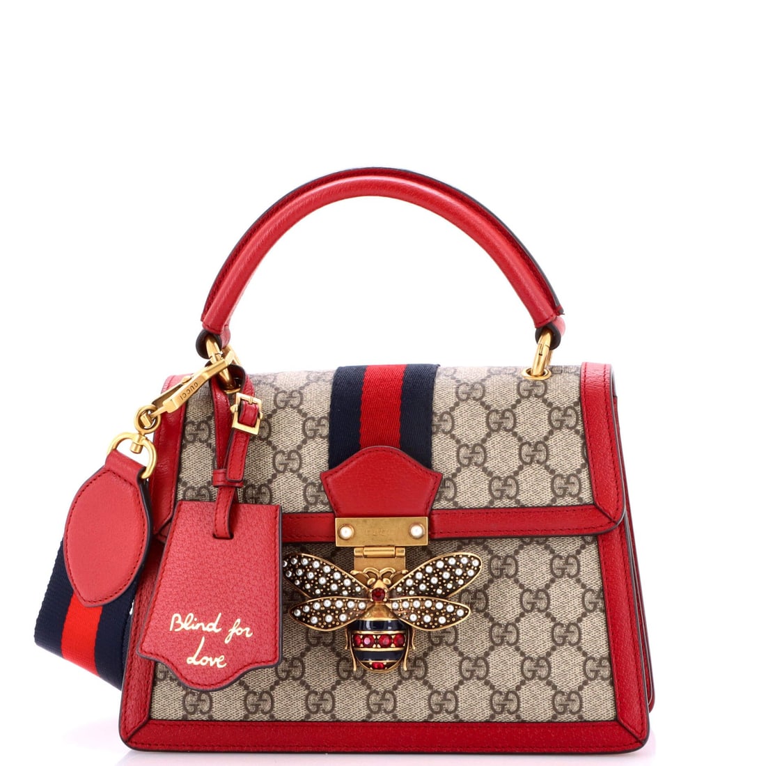 Gucci Queen Margaret Top Handle Bag: Title/Medium: Gucci Queen Margaret Top Handle Bag Origin/Year: Gucci, Contemporary Dimensions: Handle Drop: 4 inches Height: 7 inches Width: 10 inches Depth: 5 inches Strap Drop: 19 inches Condition: 