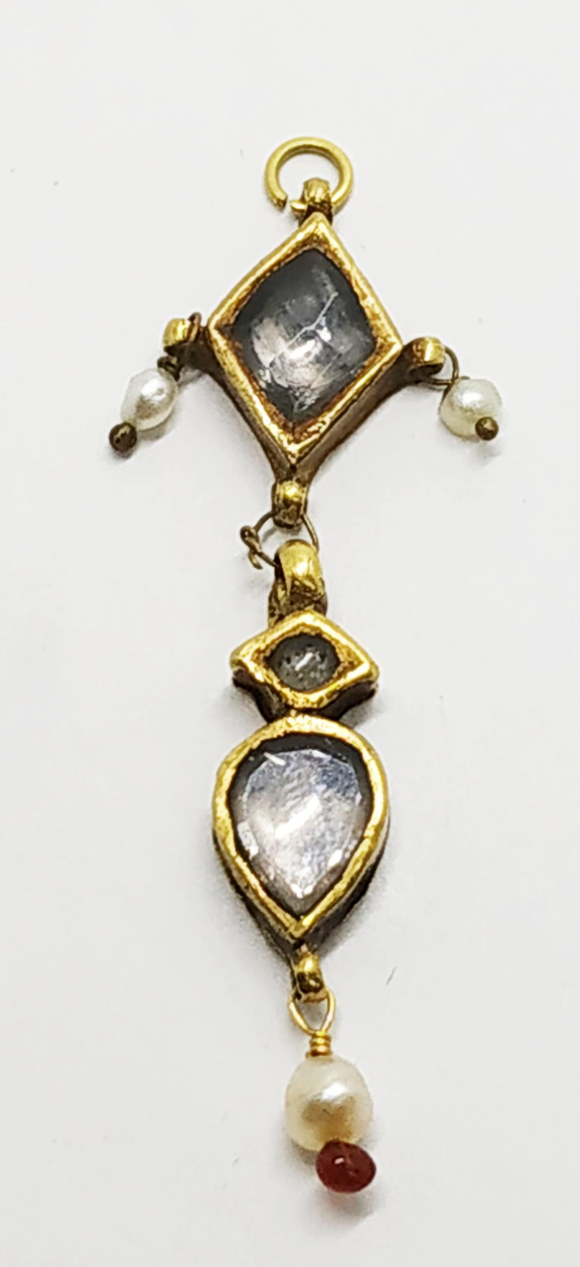A high karat gold and semi precious stone, pendant- (1 of 6)