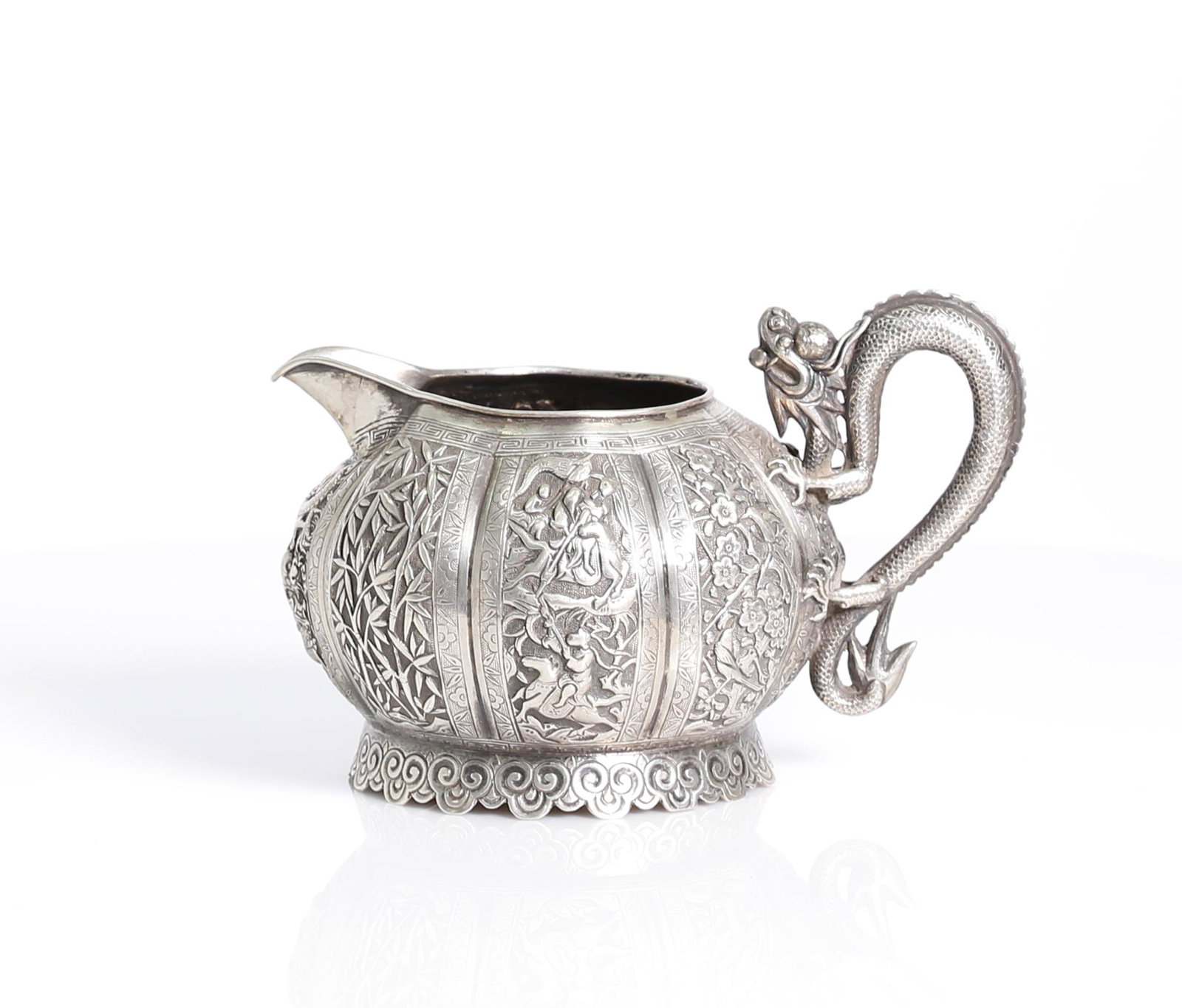 lovely, antique, Chinese, silver pitcher late Qing dyn (1 of 3)