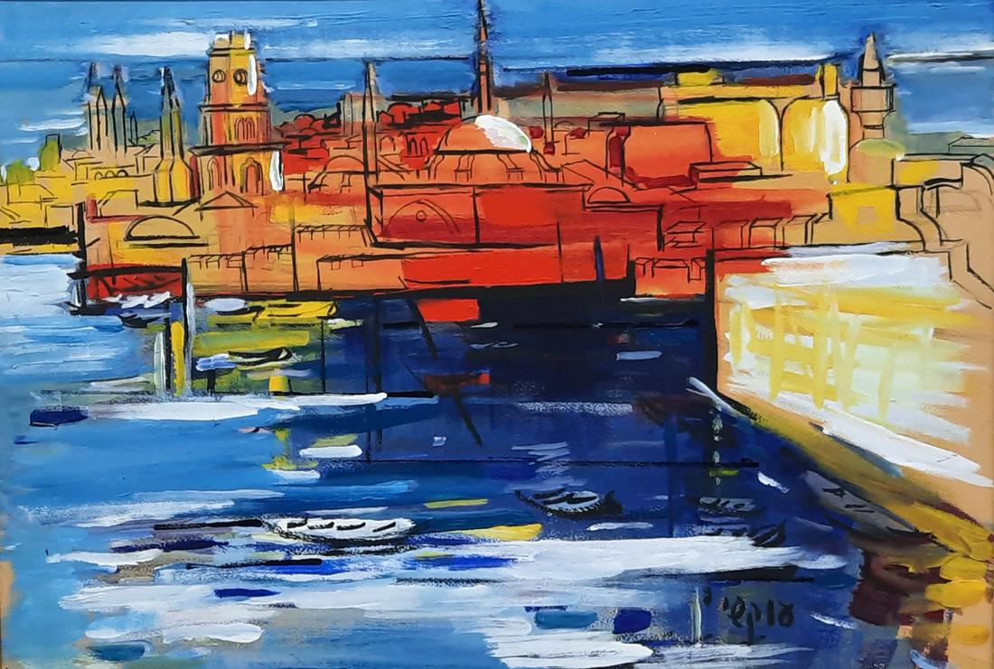 Avshalom Okashi, 1916-1980 "Acre Port" (1 of 3)