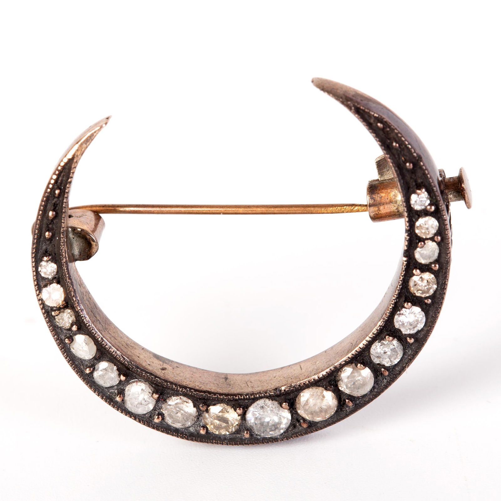 Ottoman crescent diamond and gold pin- early 1900 (1 of 2)