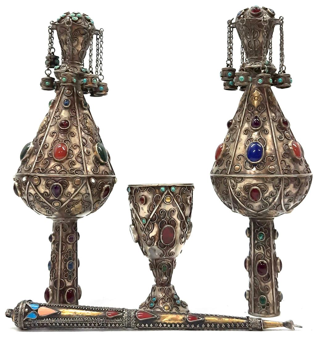 Judaica - Turkmeni Style Silver Dish Assortment (1 of 2)