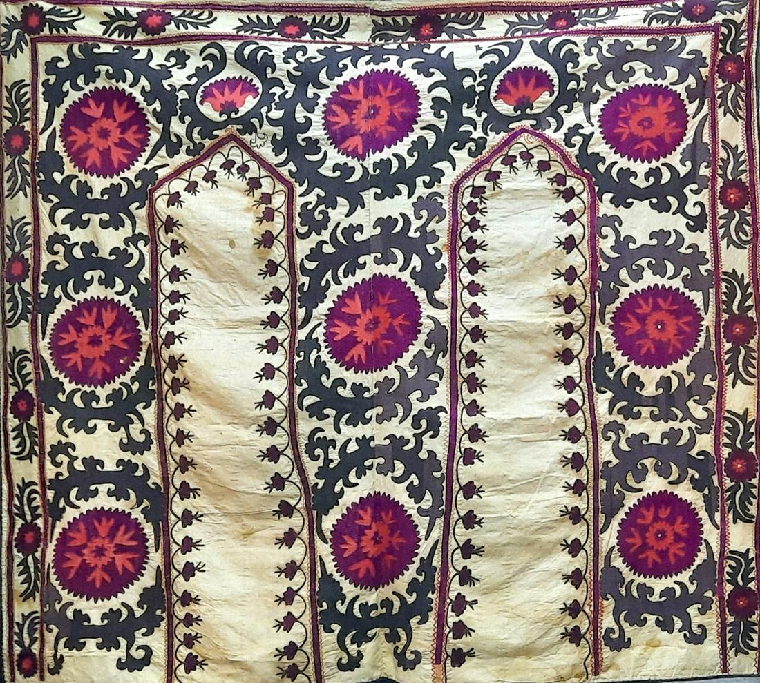 double niche( Mihrab) suzani prayer cloth Uzbekistan (1 of 2)