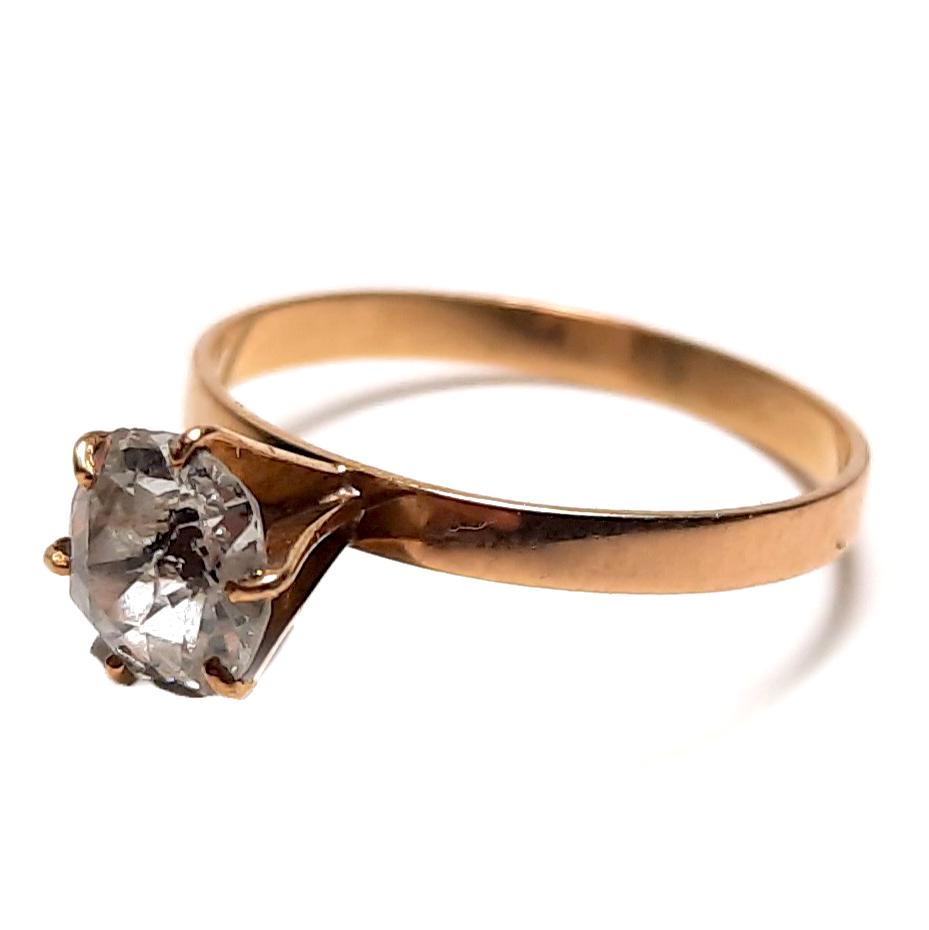 An Antique 18K Yellow Gold and Old European Diamond (1 of 2)