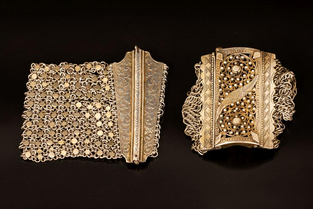 A lot of two quality silver bracelets - Ottoman Empire (1 of 4)